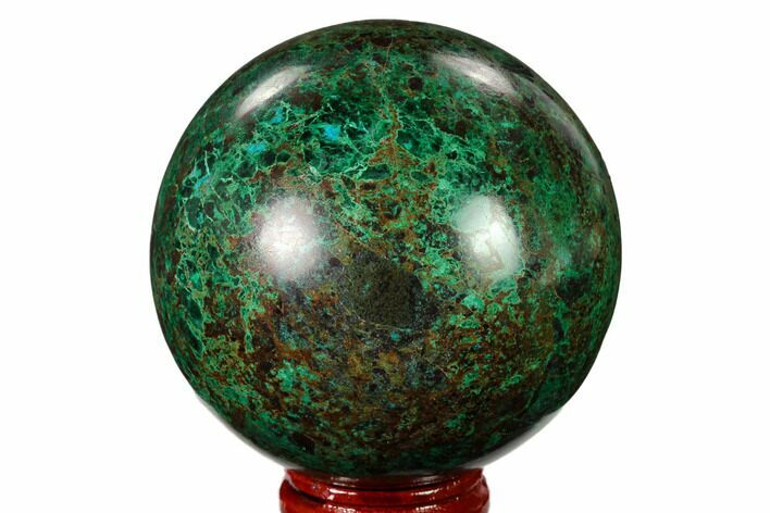 Polished Malachite & Chrysocolla Sphere - Peru #156472